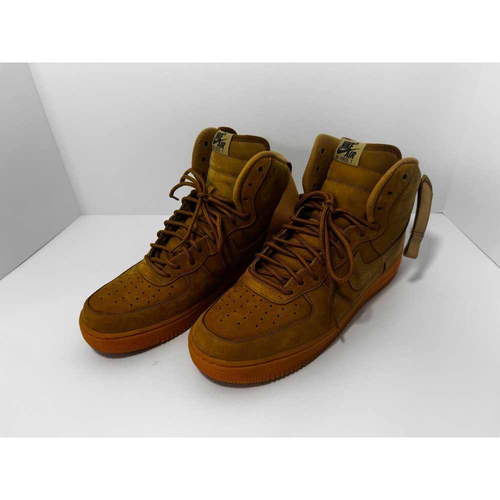 EUC Nike Mens Air Force 1 High 07 LV8 WB Flax Wheat Gum 882096-200 Size 11
